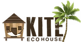A kite eco house logo with a hammock and palm tree.