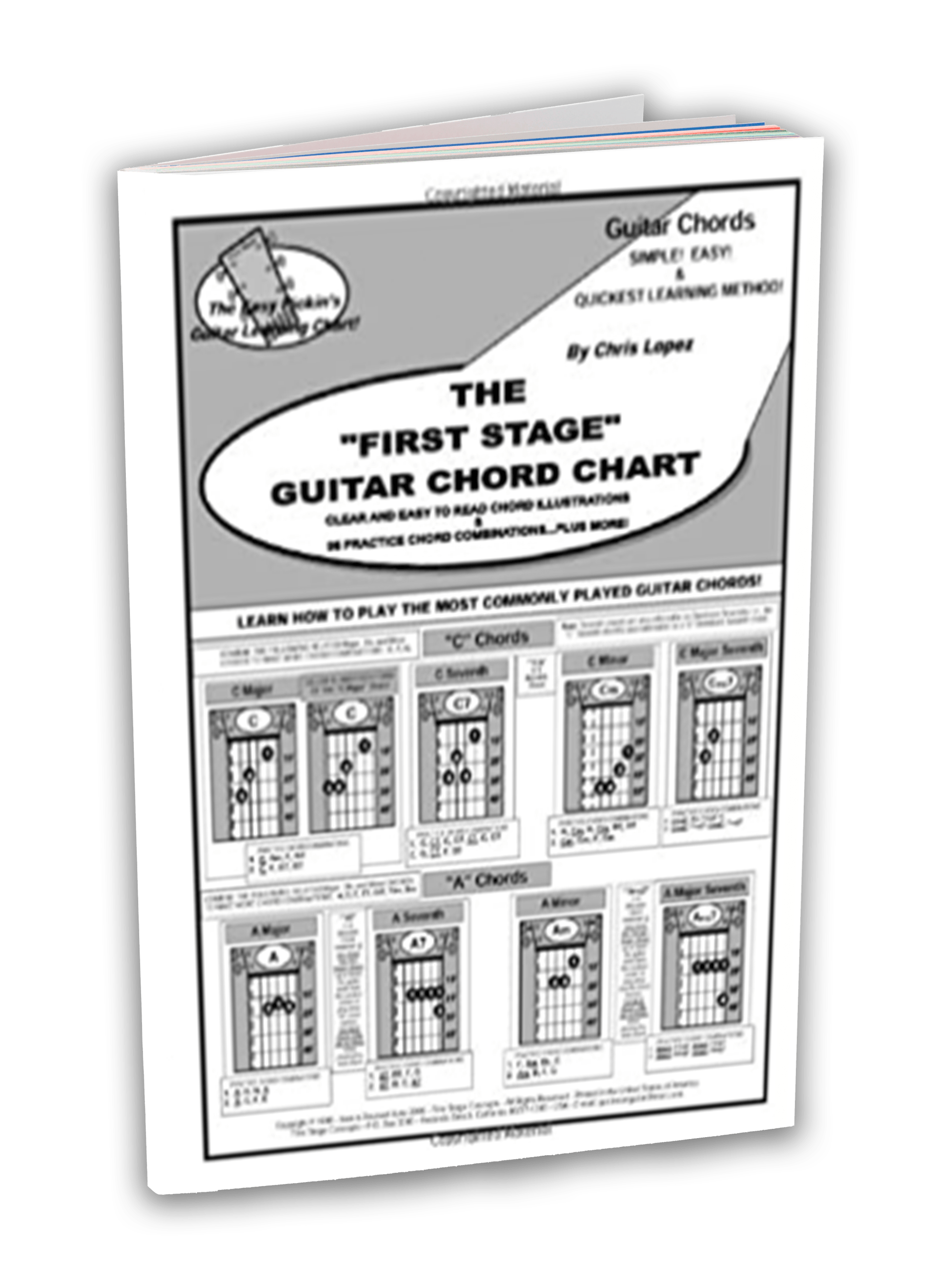 The first stage guitar chord chart is a book about guitar chords.