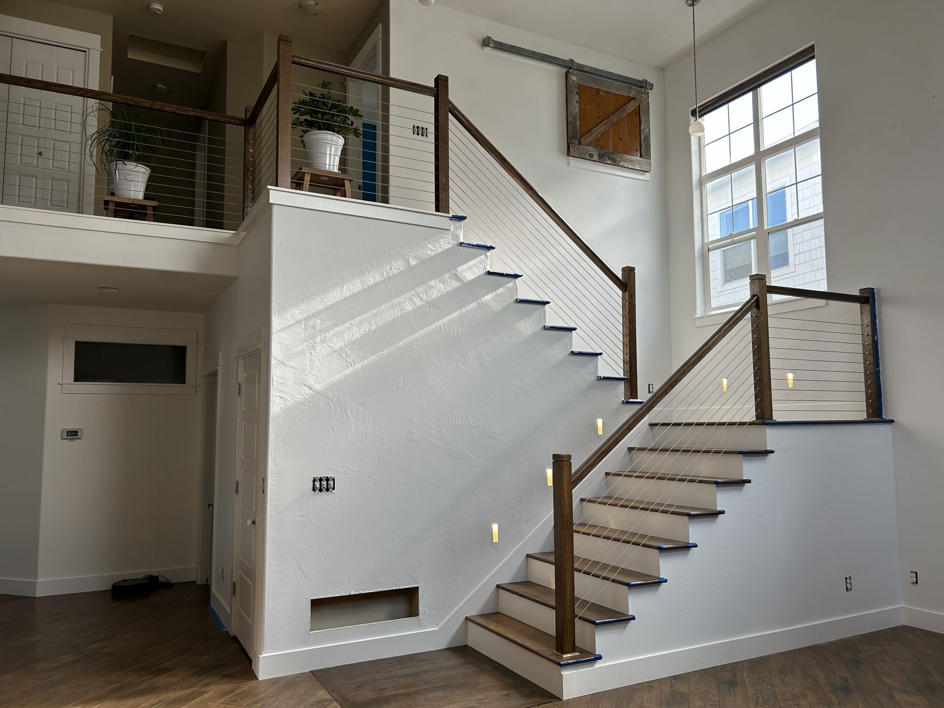 There is a ladder in the middle of the room.