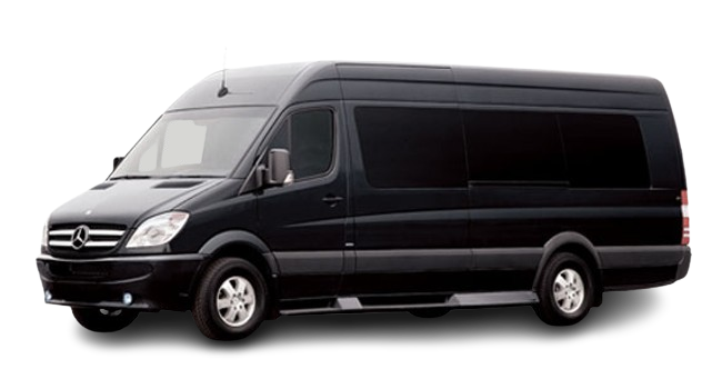 A black van is sitting on a white background.