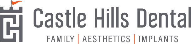 The logo for castle hills dental family aesthetics and implants