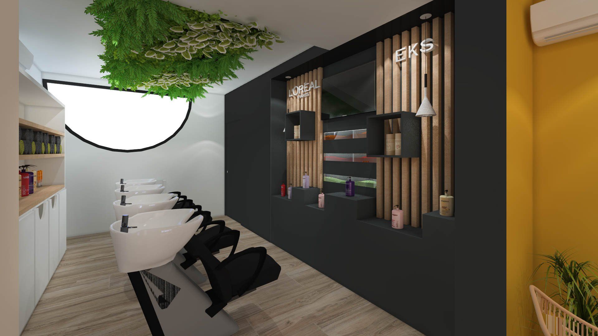 Rangements pour salon de coiffure