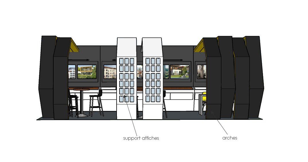 Stand avec support d'agencement