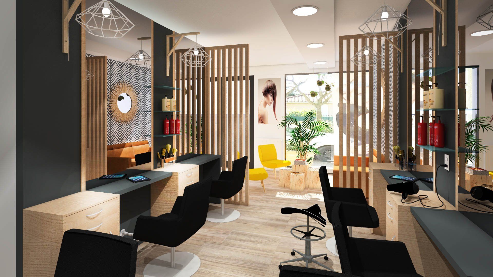 Espace soin du salon après rénovation