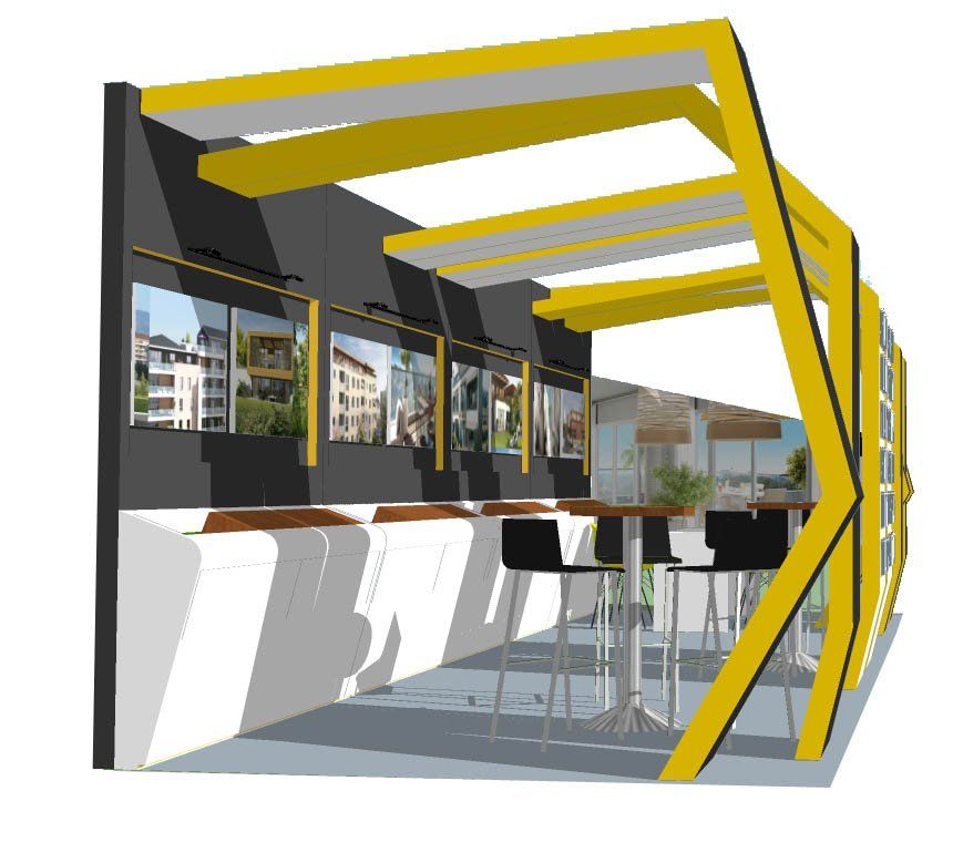 Aménagement du stand avec vue 3D