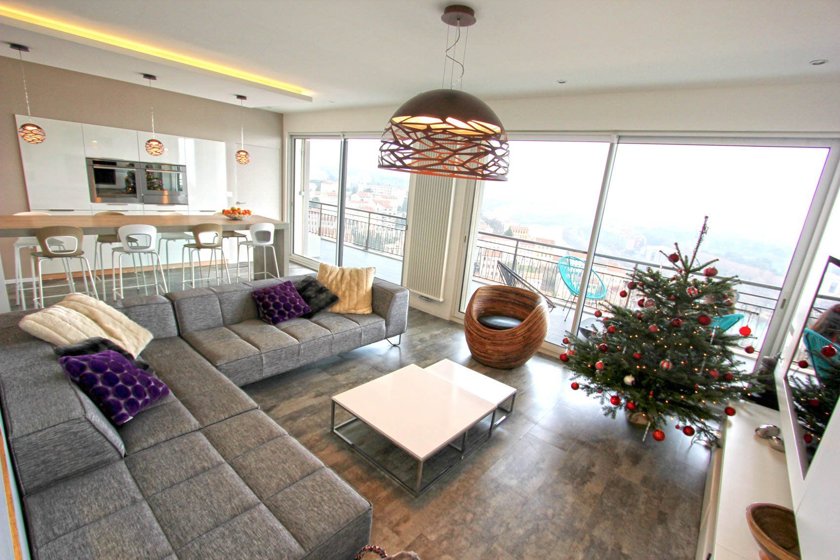 Réalisation du salon par l'architecte d'intérieur Atelier OCTA