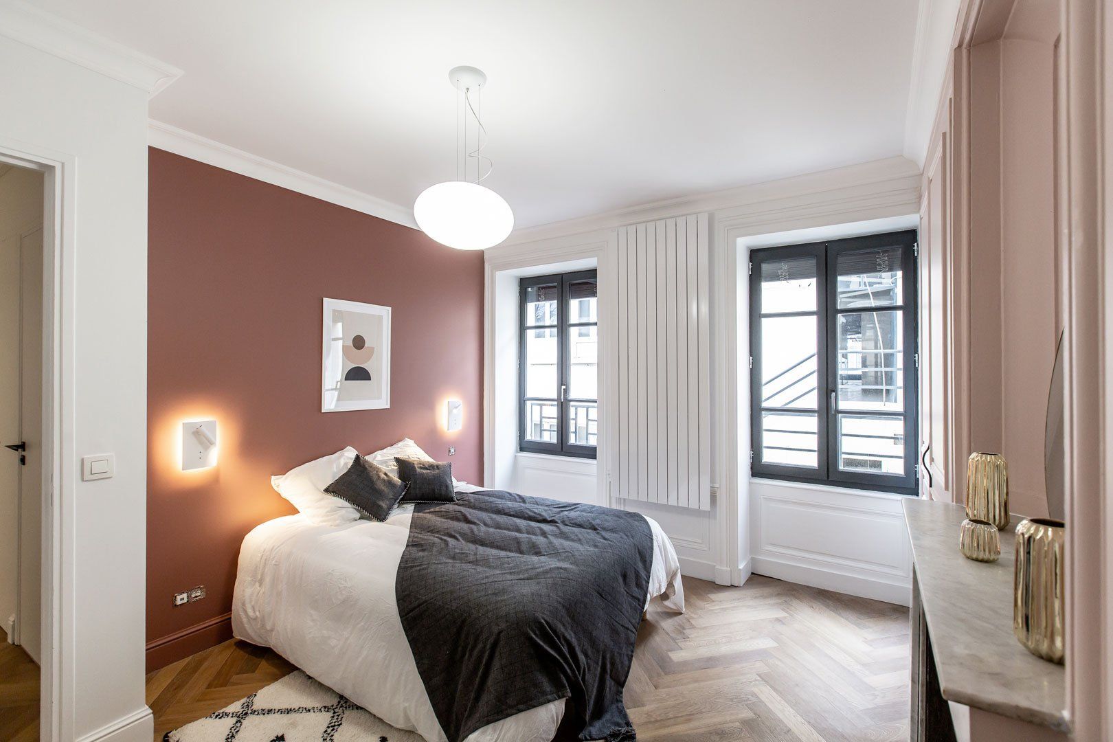 Chambre ambiance scandinave après travaux de rénovation