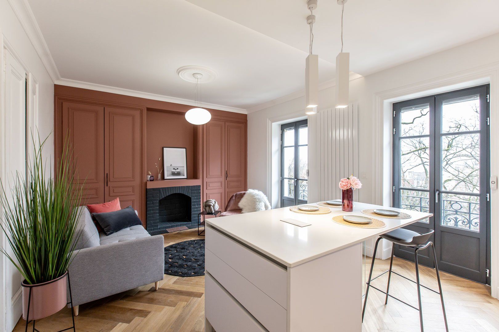 Salon et cuisine modernisés