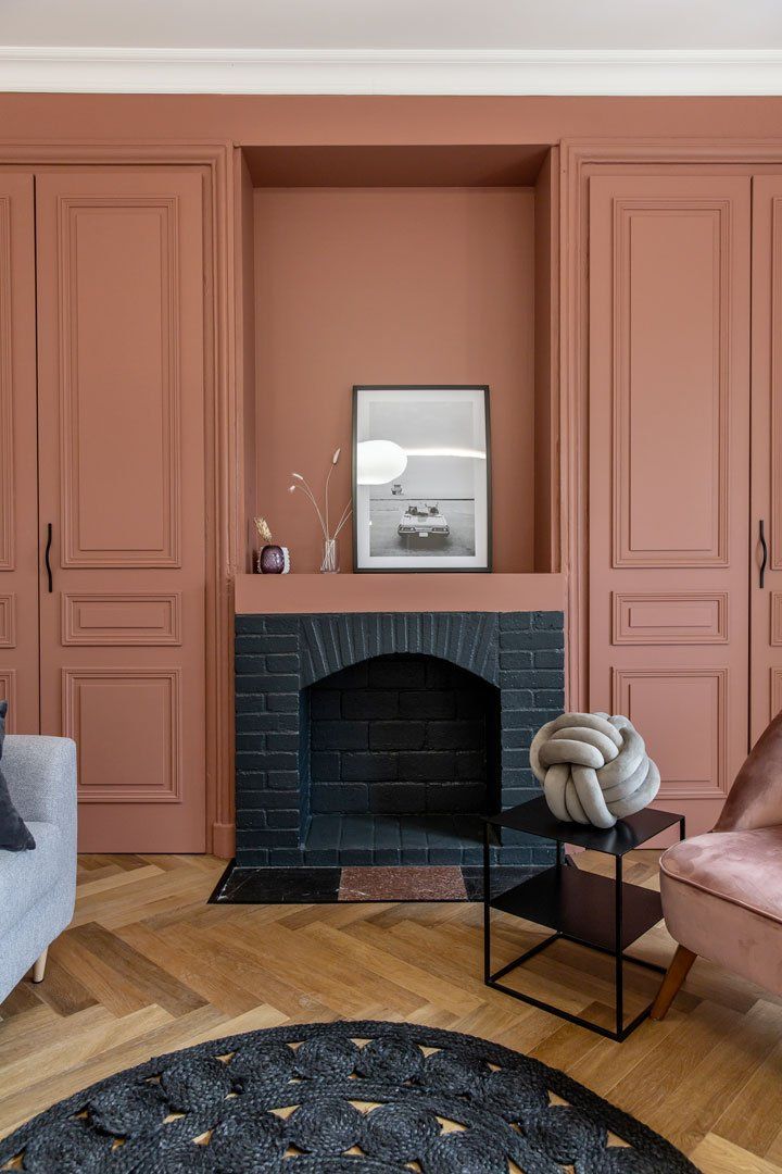Couleur terracotta pour la rénovation de la peinture du salon