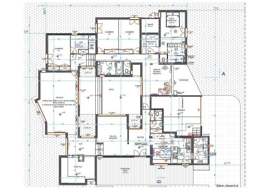 Plan 2D d'aménagement d'architecture intérieure par Atelier OCTA