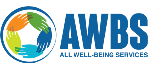 AWBS logo with multicolored circular hand icon and blue &ldquo;ALL WELL-BEING SERVICES&rdquo; text