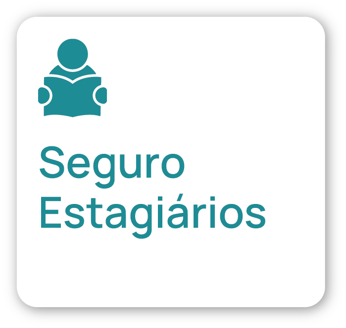 A logo for seguro estagiarios with a person reading a book