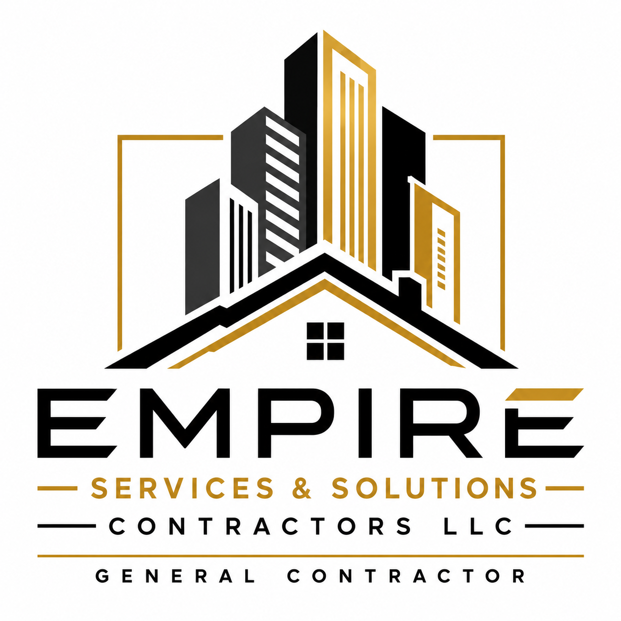 Logo for Empire Services & Solutions Contractors featuring a black and white skyline silhouette above company name text.
