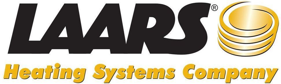 Logo for Laars Heating Systems Company: black text "LAARS" above gold text "Heating Systems Company".
