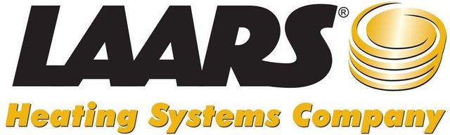 Logo for Laars Heating Systems Company: black text "LAARS" above gold text "Heating Systems Company".