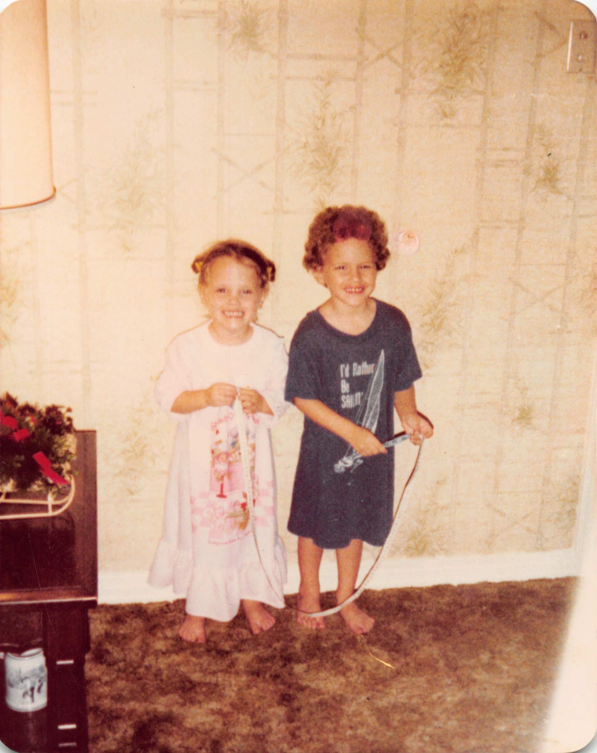 Richard and his sister Anne as children (1982)