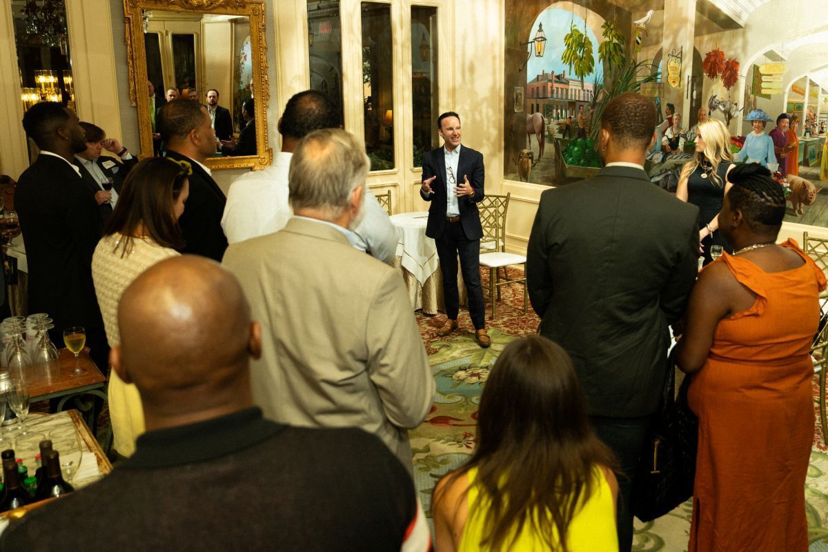 Richard giving a speech to supporters at a campaign event