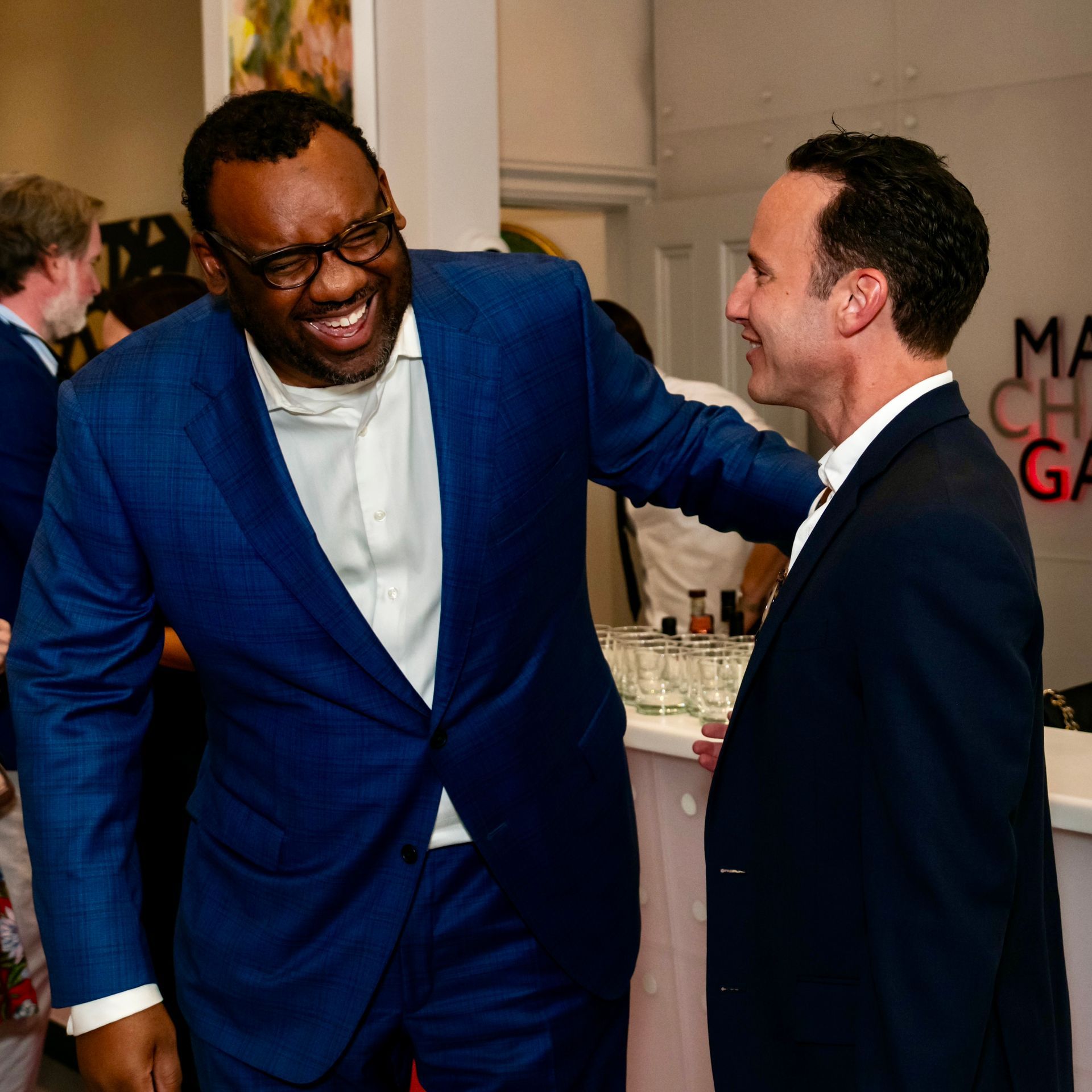 Richard Perque for Judge campaign announcement event - Richard and supporter