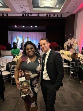 Nakita Shavers and Richard Perque at a fundraiser