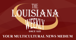 Logo for the Greater New Orleans AFL-CIO featuring black text with a blue swoosh graphic.