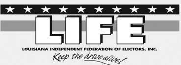 Logo for the Greater New Orleans AFL-CIO featuring black text with a blue swoosh graphic.