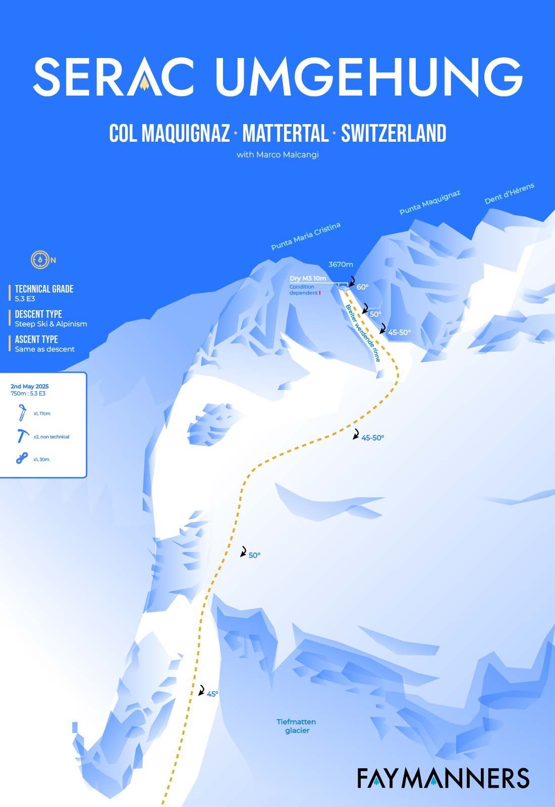 Fay Manners - topo - Serac Umgehung