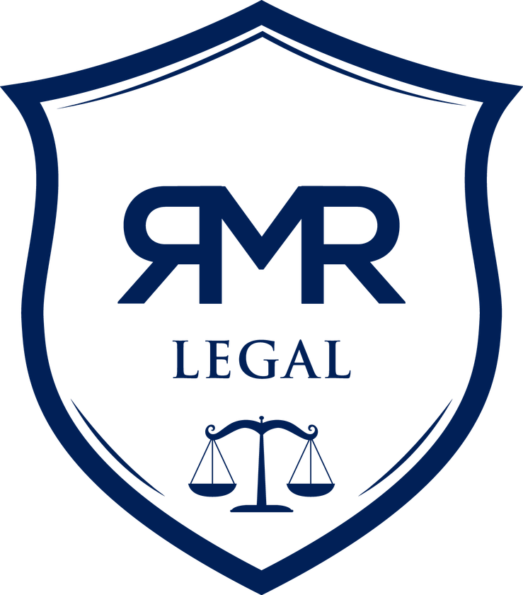 A logo for attorneys at law with a shield and scales of justice.