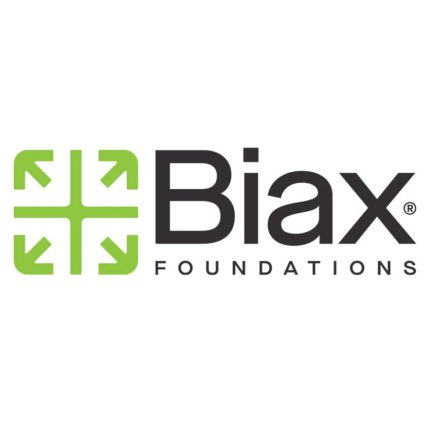 Logo: Blue circle with