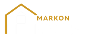 Logo featuring a gold house outline with the words 