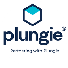 Blue circle logo with 