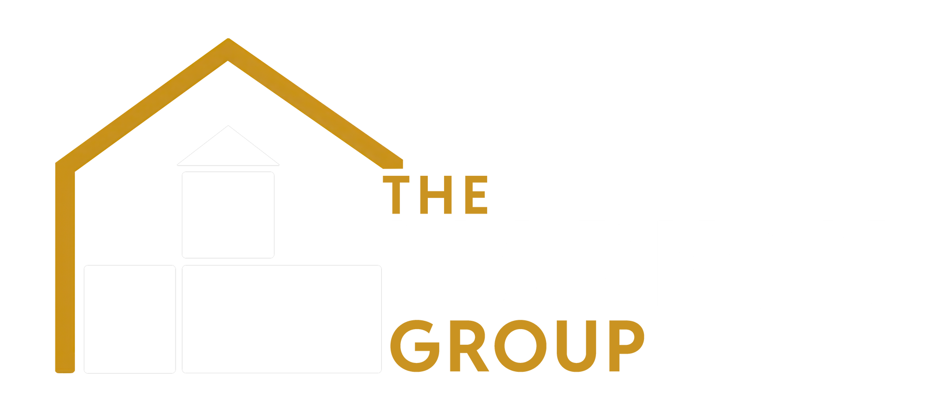 Logo featuring a gold house outline with the words 
