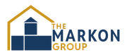 Logo for The Markon Group. The logo includes a stylized house shape in gold and dark blue geometric shapes with the company name.