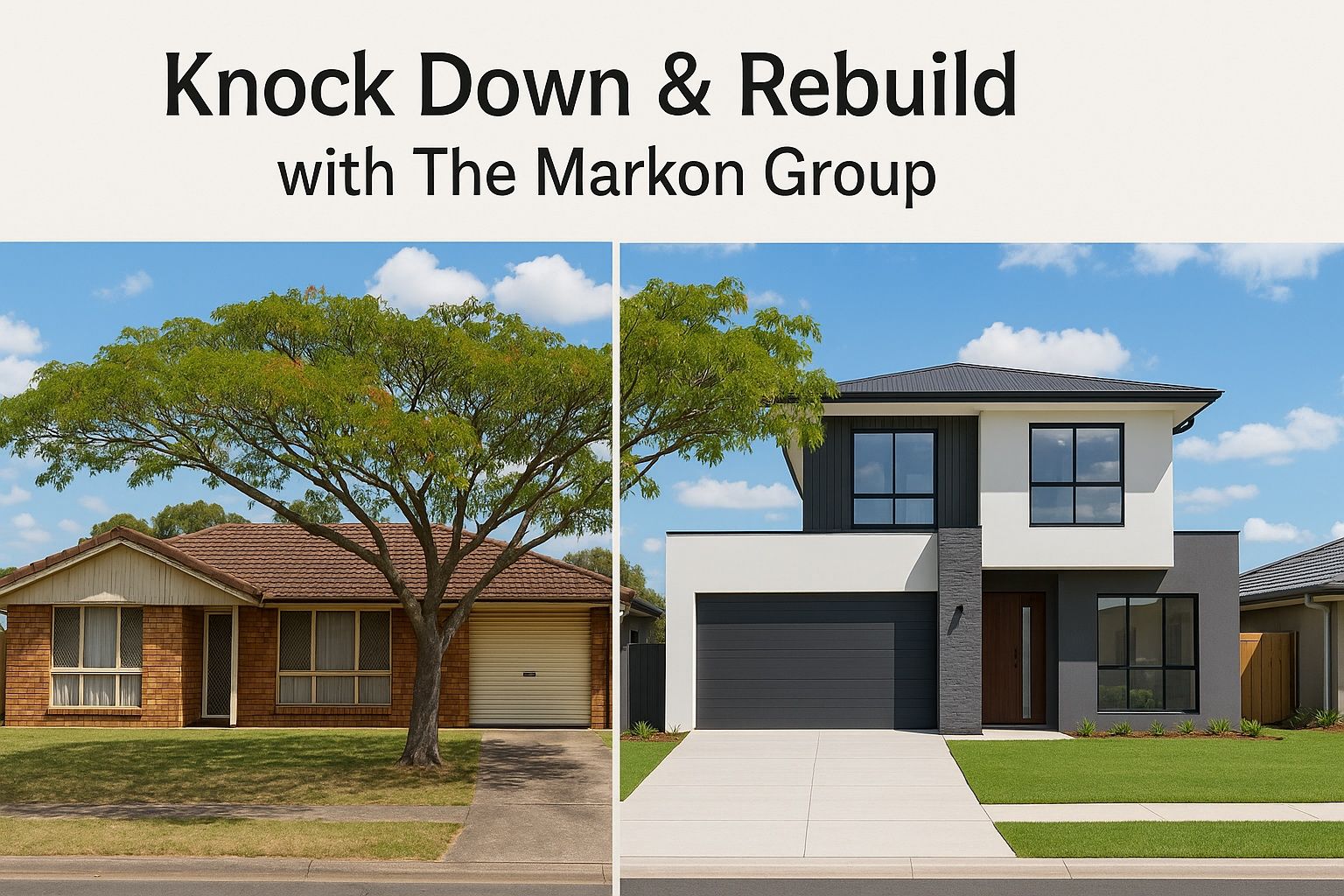 Before-and-after of a house undergoing a 