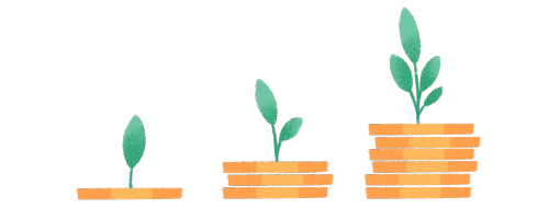 growing wealth coins stacked image