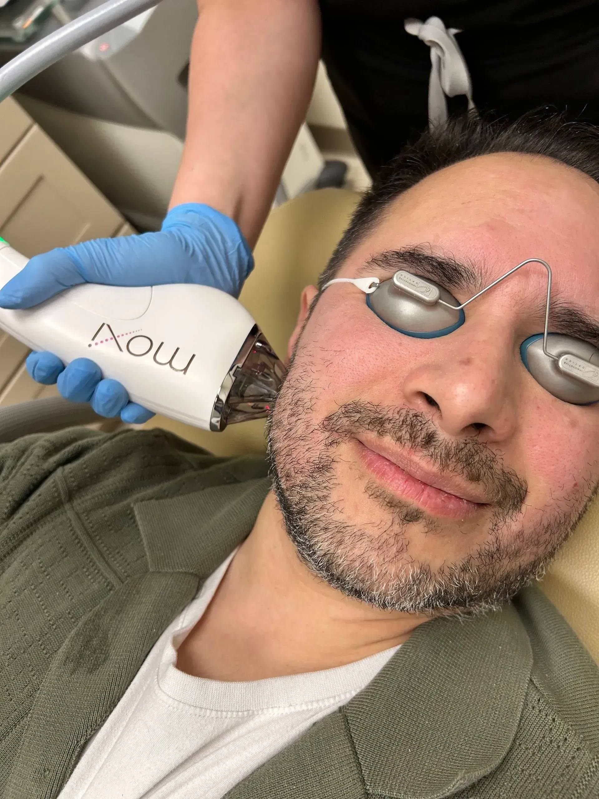 Patient receiving a Moxi Treatment at Skin and Soul Med Spa