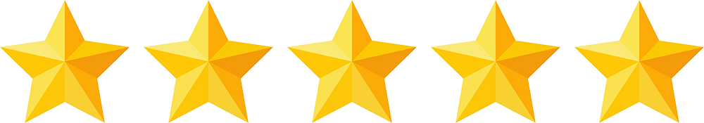 A row of yellow stars on a white background.
