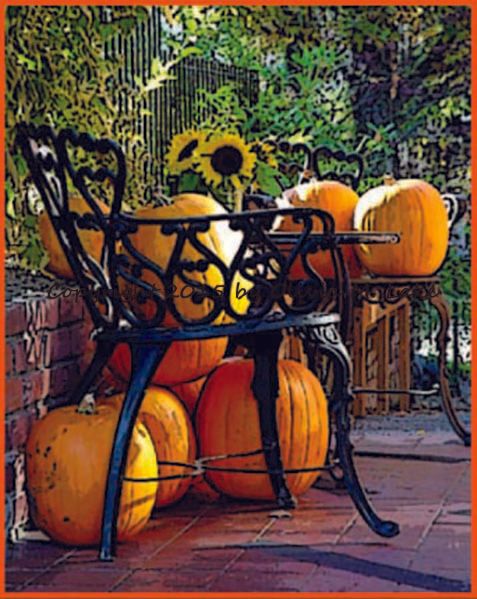 Halloween cards with pumpkins