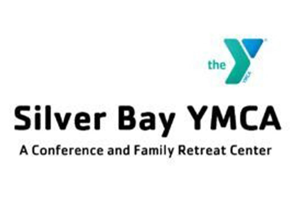 Logo for Silver Bay YMCA, a conference and family retreat center, featuring the YMCA triangle emblem on a white background.