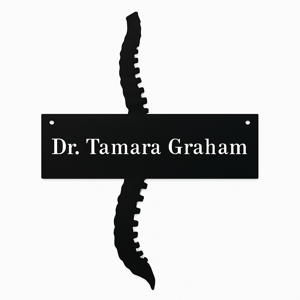 A logo for a chiropractor called dr. tamara graham