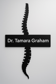 Dr. Tamara Graham Chiropractic logo with spine graphic