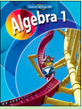 Algebra 1 book cover with a roller coaster on it