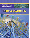 A book cover for pre-algebra with a ferris wheel on it