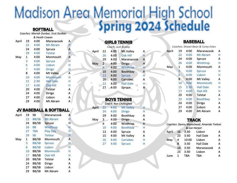 A madison area memorial high school winter schedule