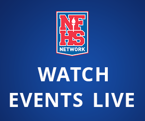 A blue sign that says watch events live