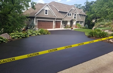 Large Driveway Seal Coated by AH Sealcoating