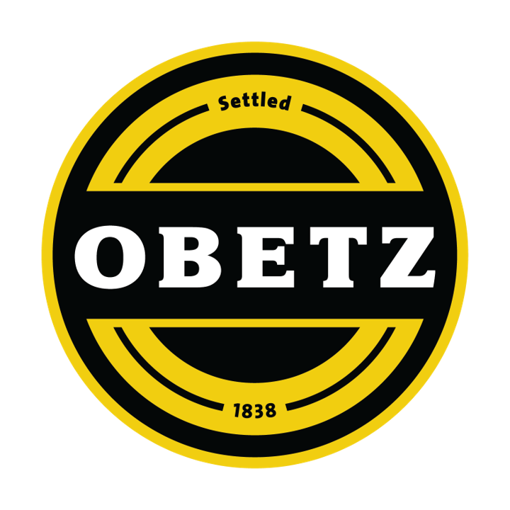 Circular black and yellow logo. Text Circular black and yellow logo. Text