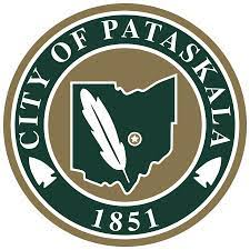 City of Pataskala seal: Ohio outline, feather, star, City of Pataskala seal: Ohio outline, feather, star,