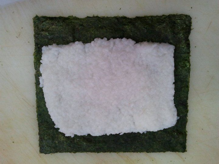 Reis auf Sushi Nori Blatt