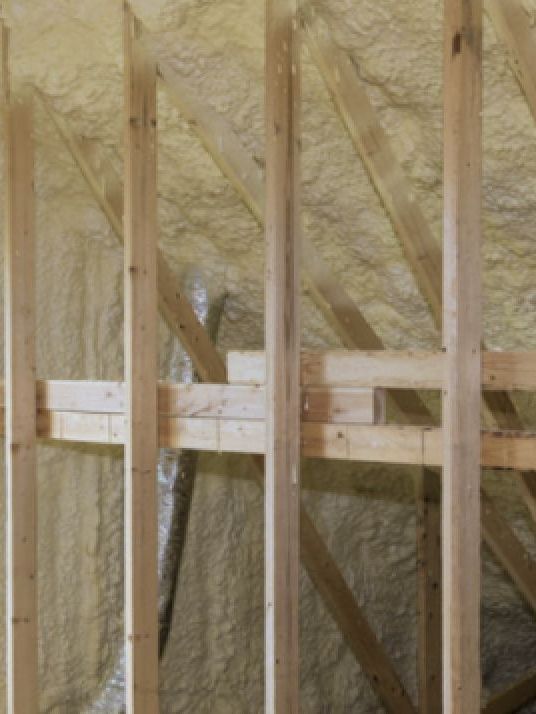 Attic insulation using spray foam