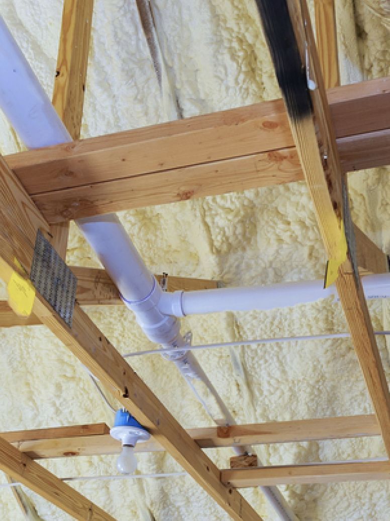 Basement Insulation being applied